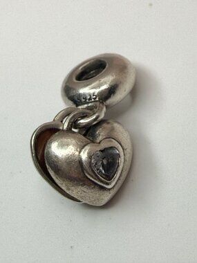 Retired Pandora ME & YOU Opening Heart Dangle Charm Sterling Silver